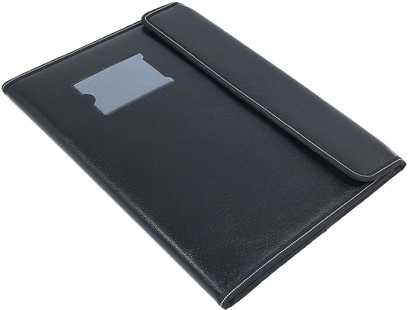 10 Sleeve A4 Size PU Leather File Folder - Travel Document Folder - Zippered, Durable & Stylish - Professional Document Organizer for Office, Business, and School