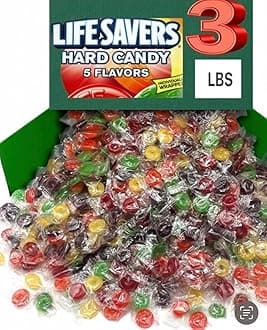 LIFESAVERS (3 POUNDS)| Life Savers Hard Candy Individually Wrapped, 5 Flavors Christmas Stocking Stuffers Candy - Lifesavers Hard Candy - Cherry, Raspberry, Watermelon, Orange And Pineapple - Perfect For Sweet Cravings And Sharing!