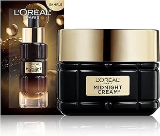 L'Oreal Paris Age Perfect Anti-Aging Midnight Cream, Face Moisturizer to Reduce Wrinkles and Firm Skin, 1.7oz + Serum Sample