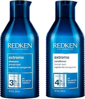 Extreme Shampoo & Conditioner Set For Damaged Hair - Strengthens Hair and Repairs Breakage, Infused With Proteins, 10.1 Fl Oz (Pack of 2)