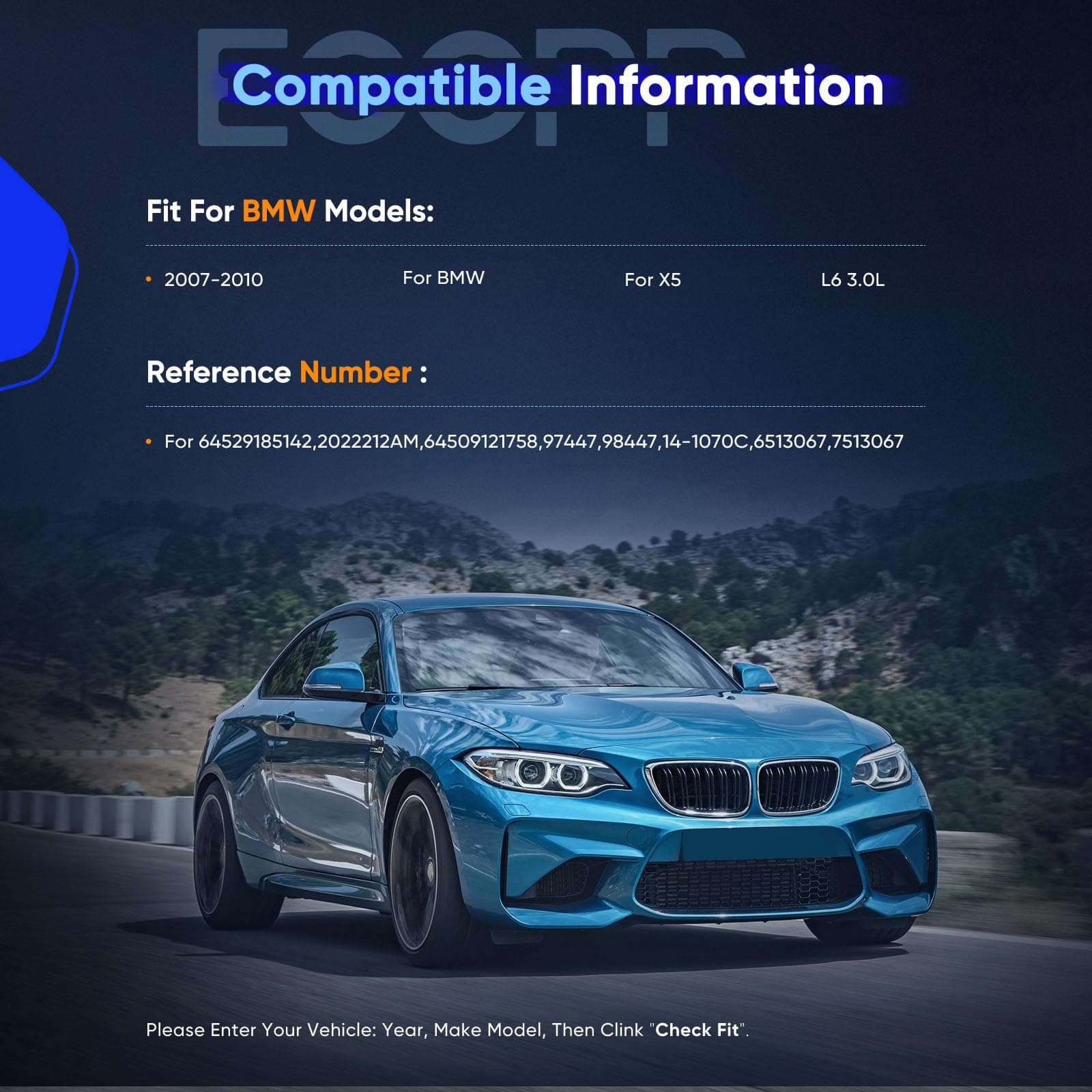 ECCPP A/C Compressor with Clutch Fit for BMW X5 3.0L 2007-2010 AC Compressor