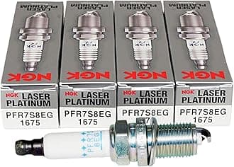 1675 Spark Plug PFR7S8EG Fine-Wire Laser Welded Dual Platinum Series Compatible with Audi, Volkswagen - 2.0L, Inline 4 Engines - (Set of 4 Spark Plugs)