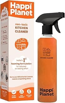- Happi Planet | Kitchen Cleaner Spray | India’s 1st Foaming Formulation for Less Scrubbing | 500ml | Suitable for Stoves, Chimneys, Counter Tops, Appliances, Walls & Cabinets | Non Toxic & Natural