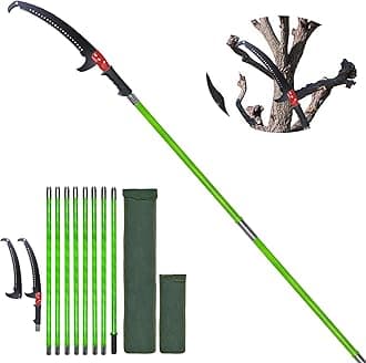 Sturdy Pole Saws for Tree Trimming 27 Feet, Long Tree Pruner with Hand Saw and Blades Set, Extendable Tree Trimmer Branch Cutter Garden Tools Manual Pruning Loppers for Sawing and Shearing