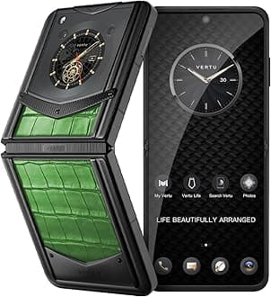 Vertu IRONFLIP Alligator Skin Flip Cell Phone, Unlocked Android 5G Smartphone, Foldable Design, One-Hand Control, 50MP Camera, 12G+512G, Dual SIM, 6.9" 120Hz OLED, 65W Fast Charge (Bamboo Green)
