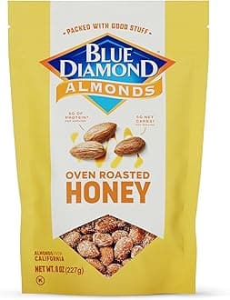 Blue Diamond Almonds, Premium Roasted Honey Snack Nuts For Sweet Treats, With Dessert, or Healthy Choice, 8 Ounce (Pack of 1)