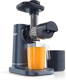 Ninja NeverClog Cold Press Juicer | Powerful Electric Slow Masticating Juicer with Pulp Control | XL Capacity | 24 oz. Juice Jug & 36 oz. Pulp Container | Dishwasher Safe | Navy | 150W | JC151​NV