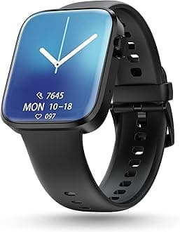 Cosmos Prime, 1.72" Always on Large Rectangular Display Smartwatch for Men & Women, Bluetooth Calling, Wireless Charging, Fitness Tracker with Heart rate Monitor - Jet Black