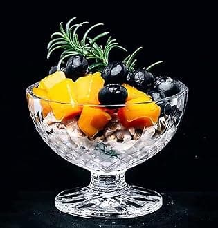 MARTVIA Ice Cream Glasses Cups Dishes For Desserts,Fruit,Sundae,Jellies And Pudding Glass Serving Bowls,Perfect For Home,Restaurants And Parties Dishwasher Safe(Royal Bowls,Set Of 6),200 ML