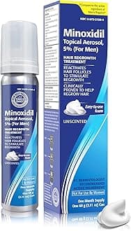Minoxidil for Men, 2.11 Oz (1 Month Supply) Clinically Proven to Regrow Hair, Topical Aerosol Foam 5%, Hair Thinning Treatment