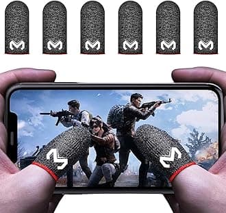 Rakizbe Gaming Finger Sleeves for Mobile Game Controller High-sensitive Anti-Sweat Breathable Seamless Finger Sleeve for PUBG/Knives Out/Rules of Survival