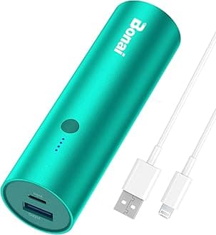 BONAI Portable Charger iPhone Power Bank 5000mAh, Ultra-Compact Travel Lightweight External Backup Battery Pack Highspeed Compatible with iPhone 14 13 12 11 Android Phone and More - Green