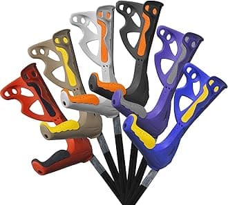 FDI Premium Height Adjustable Wide Cuff Comfort Grip Single Crutch Walking Stick, White + Black Grip