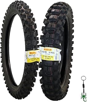 Scorpion MX Extra X 80/100-21 51M Front & 110/90-19 62M Rear Tube Type Motorcycle Tires: Engineered for Motocross and Off-Road Training and Amateur Racing Performance with Keychain
