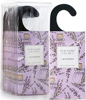 Rose Cottage 12Packs Lavender Hanging Potpourri Bags Natural Air Freshener Closet Fresheners Sachets Air Deodorizer Closet Odor Eliminator