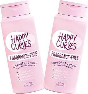 Comfort Powder: Talc Free Anti Chafe Body & Foot Dusting Powder Deodorant to Control Inner Thigh Chafing, Private Areas, and All Over Body for Women (4 Ounce (Pack of 2), Fragrance-Free)