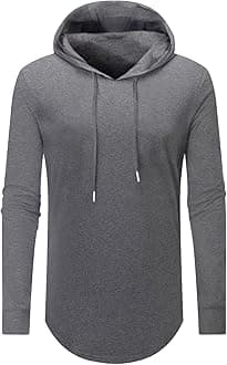 Aiyino Men's Hipster Hip Hop Longline Pullover Hoodies Shirts