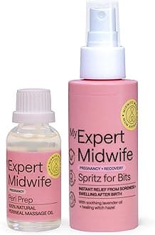 Just For Bits - Birth Prep & Recovery Duo with Spritz for Bits Postnatal Relief Perineal Spray and Peri Prep Your Bits Perineal Massage Oil (Pack of 2)