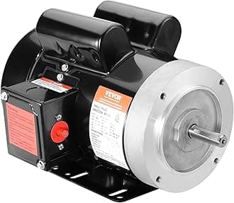 VEVOR 1.5HP Electric Motor 1725 RPM, AC 115V/230V, 56C Frame, Air Compressor Motor Single Phase, 5/8" Keyed Shaft, CW/CCW Rotation for Agricultural Machinery and General Equipment