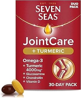 JointCare Plus Turmeric, with Omega-3, Glucosamine, Chondroitin, Vitamins C and D, Manganese and Zinc, Food Supplements, 30-Day Pack