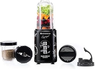 Wonderchef Nutri-blend SMART Automatic Blender with Dual Pulse Function | 22,000 RPM | 100% Copper Motor | 2 Unbreakable Jars | 500 W | Recipe Book by Chef Sanjeev Kapoor |