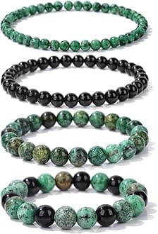 4pcs beaded bracelets for women,natural healing crystal gems bracelet,anxiety stress relief bracelet handmade purple jewelry gifts for women