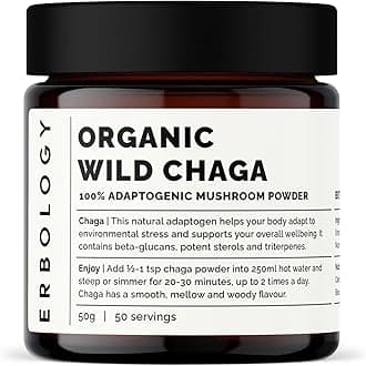 Wild Chaga Mushroom Powder 1.8 oz - 7% Beta-glucans - No Added Fillers - Wild Harvested in Europe
