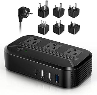 Voltage Converter US to Europe 220 to 110 Power Converter 2300W with w/ 4 USB 3 AC Outlets, Universal Travel Adapter for EU/UK/Asia/Italy/India/Australia/South Africa 220+ Countries