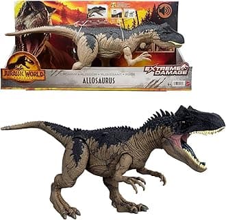 Jurassic World Articulated Allosaurus Dinosaur Figure with Sounds, 44.5cm Long, Multicolour