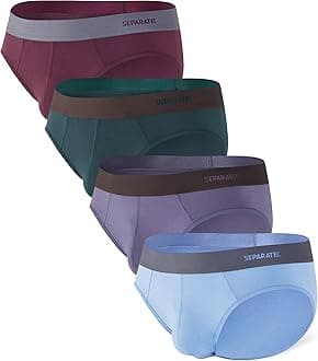 Mens Underwear Briefs, Breathable Cooling Rayon Made from Bamboo Underwear, Dual Pouch Mens Briefs 4 Pack