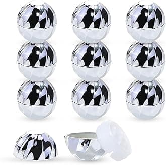 longway 0.24Oz (7ml) Empty Lip Balm Sphere Containers | Screw Cap Lipstick Tubes/Chapstick Tubes/Chapstick Holder for Lip Gloss & BPA FREE (Pack of 10 (Silver)