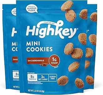 HighKey Low Carb Snickerdoodle Cookie - Keto Snacks Diabetic Desserts Diet Friendly Food Gluten Free Zero Carbs Treat Cinnamon Sweets Healthy Snack Foods Almond Flour Sugar Free Cookies 3Pack