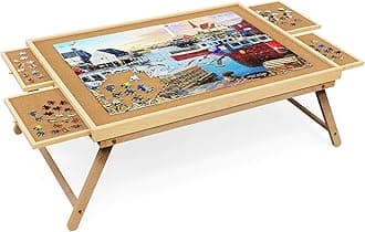 Puzzle Board 2000 Pieces, 41.3"x 29.5" Jigsaw Puzzle Table with 4 Drawers and Cover,Portable Board GameTable with Folding Legs for Adults and Teens