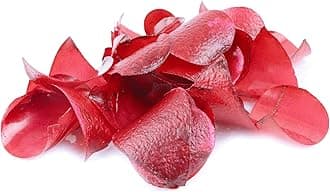 Crystal Candy Red-with-Gold Edible Petals - Colorful Edible Flowers Petal for Cakes, Cupcakes, and Cake Decorations - Suitable for All Cakes and Baked Goods - 1 Jar of 6 Grams, 40 Petals