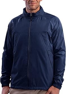 Pack Windbreaker Jacket for Men - 19 Hidden Pockets - Lightweight Water Repellent Coat for Travel & More