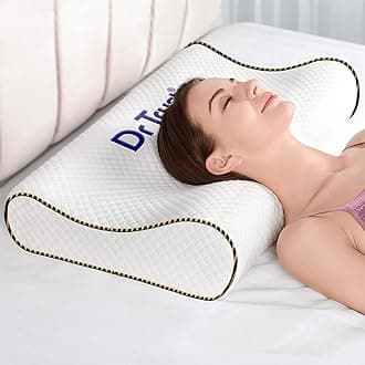 Dr Trust USA 355 Orthopedic Memory Foam Pillow | Cervical Pillow for Spondylitis Neck & Shoulder Pain Relief | Extra Curve Neck Support for Sleeping, Improves Posture (Size 60 x 36 x 11 cm)