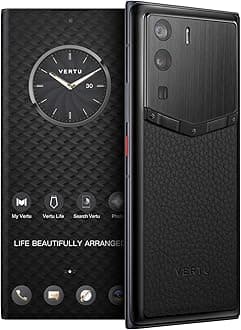 METAVERTU Web 3.0 Calfskin 5G Phone, Unlocked Android Smartphone, Secure Encrypted, Double OS, 64MP Camera, 144Hz AMOLED Curved Display, Dual SIM, Fast Charge (Full Leather, Black, 12G+512G)