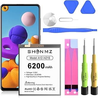 SHENMZ Galaxy A12 Battery,2025 New Upgraded 6200mAh 3.85V Li-Polymer EB-BA217...