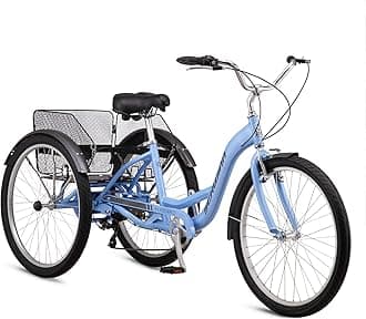 Schwinn Meridian Adult Trike, Three Wheel Cruiser Bike, Multiple Speeds, 26-Inch Wheels, Cargo Basket, Multiple Colors