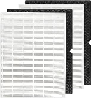 isinlive 2 Sets HEPA Replacement Filter H 116130 for Winix 5500-2 Air Purifier air Purifier and Models AM80-2 HEPA Filter and 2 Activated Carbon Filter Combo Pack