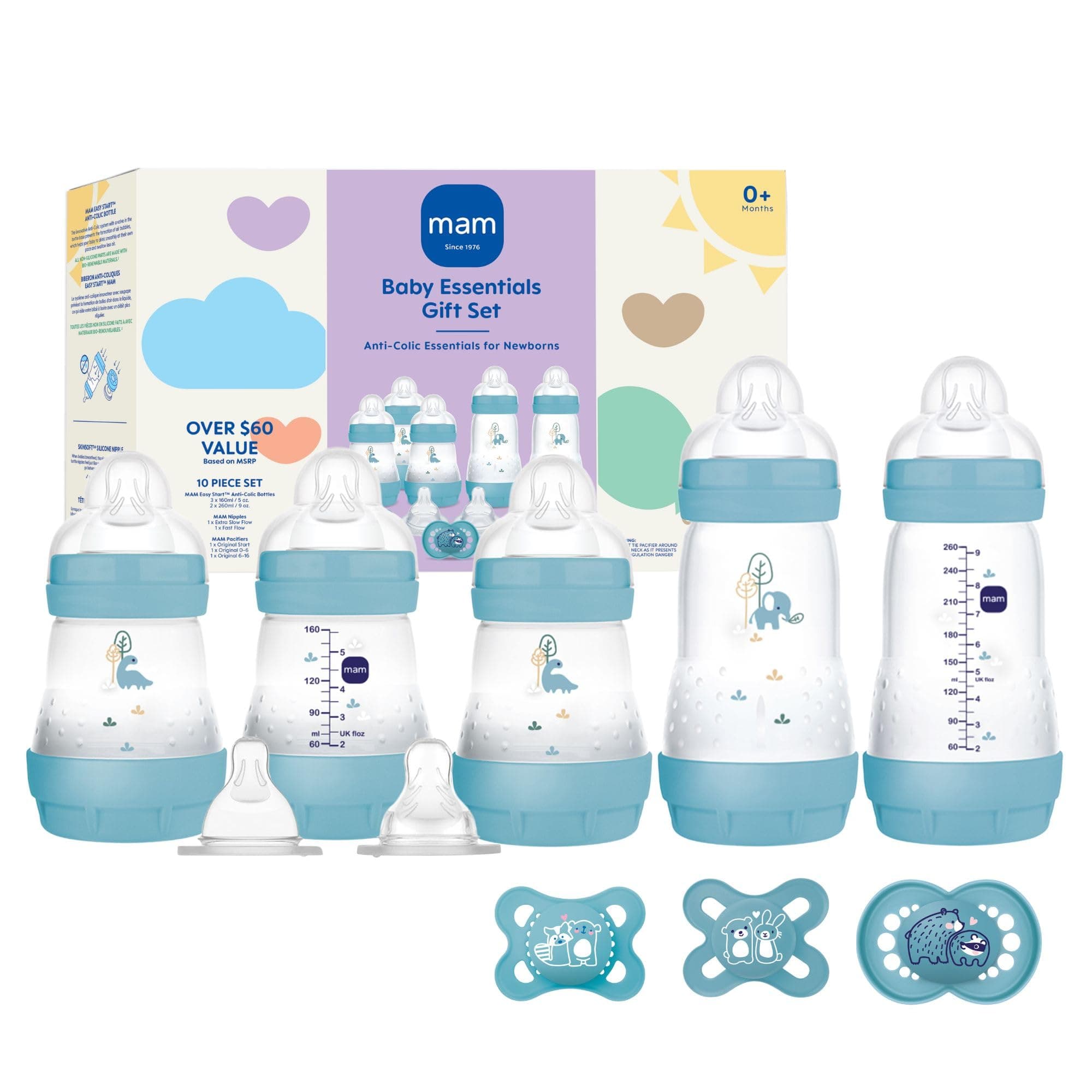 MAM Matte Essentials Gift Set, 10-Piece, Newborn, Boy