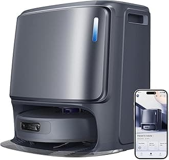 Freo Z Ultra Robot Vacuum and Mop Combo, Dual RGB Cameras and Chips, AI Avoidance, 12000Pa Suction, Real-Time Decisions, Adaptive Hot-Water Self Wash & Self Emptying, Pet Hair, Quiet, Grey