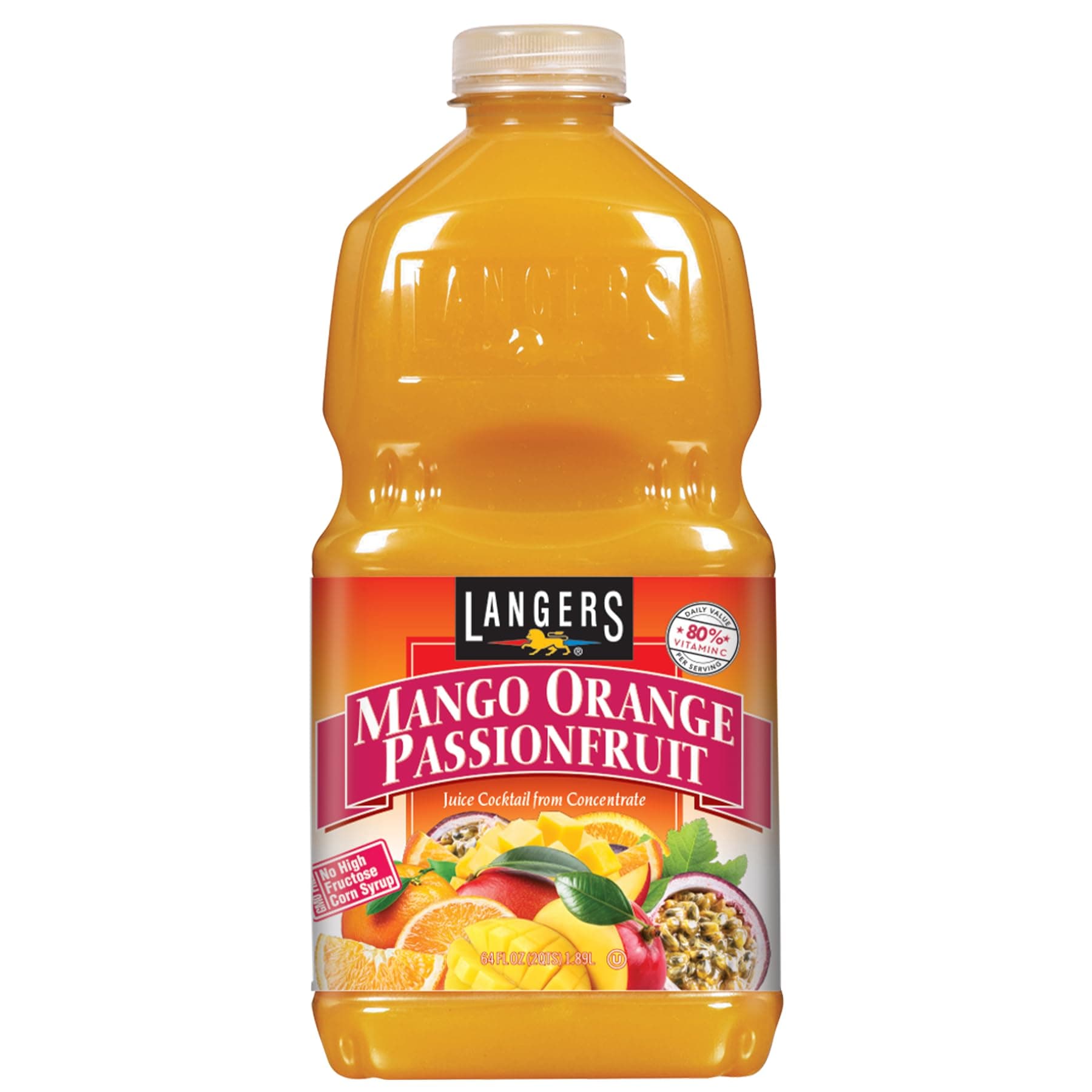 Langers Mango Orange Passionfruit Juice Cocktail, 64 Fl Oz (Pack of 8)