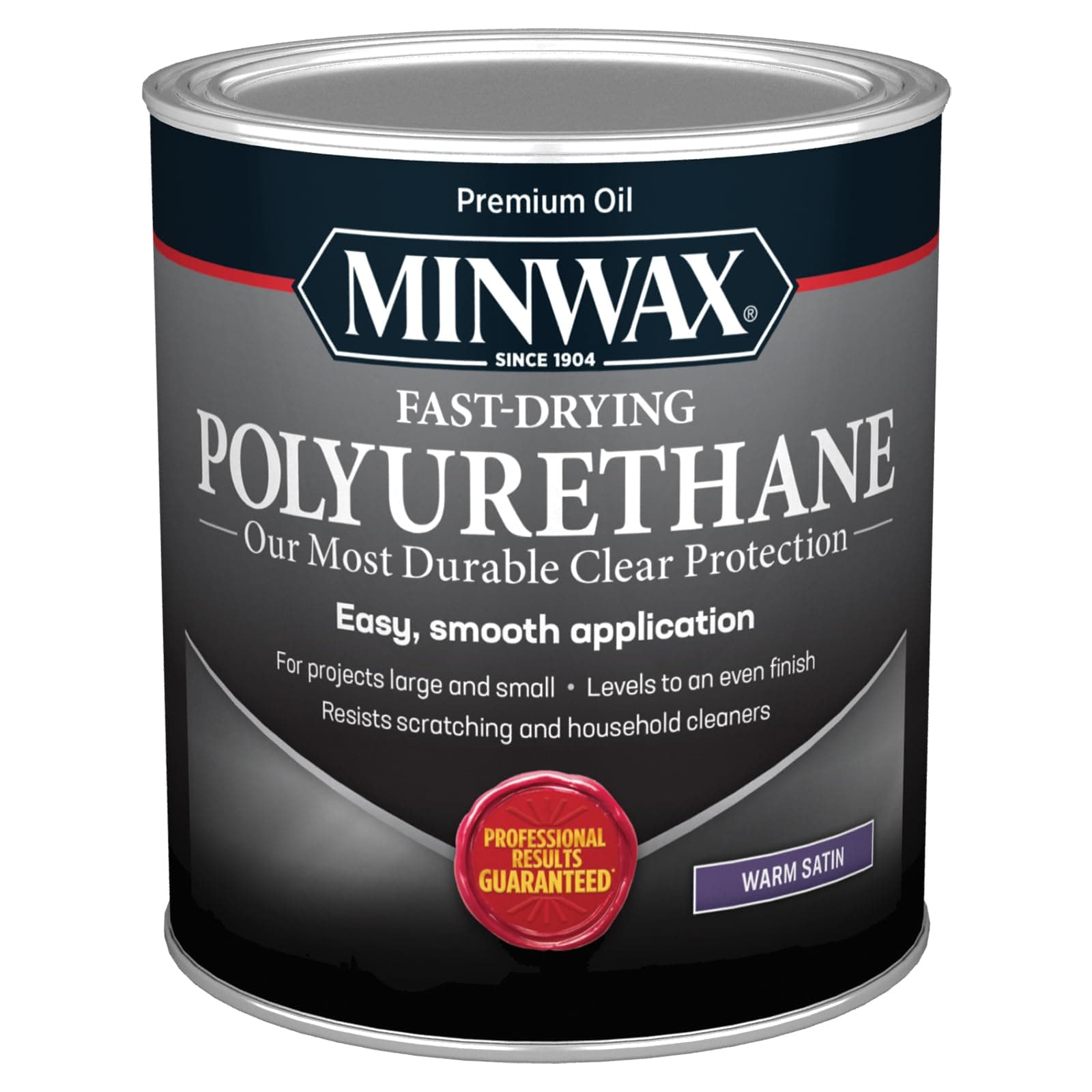 Minwax 63010444 Fast Drying Polyurethane Clear Finish, quart, Satin