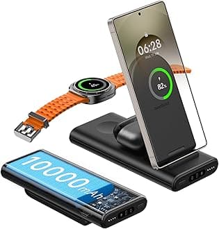 Portable Charger for Samsung, SwanScout 301S, 10000mAh Power Bank 3 in 1 Wireless Charger for Samsung Galaxy S25 Ultra/S25/S24/S23, Galaxy Watch 8/8 Classic/Ultra/7/6/5, Galaxy Buds (No Adapter)
