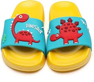 Toddler Little Kids Dinosaur Beach/Pool/Shower Slides/Anti-Skid Home Bath Slippers/Cute Summer Outdoor Shoes for Girls and Boys