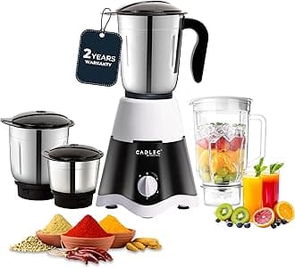 - JarGenie 4 Jar 750 Watt Mixer Grinder | High-Power Juicer, Blender & Mixer | Durable ABS Body | Multi-Function for Juicing & Blending | 2-Year Warranty
