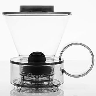 Clever Coffee Dripper Glass Style Pour Over Coffee & Cold Brew Coffee Maker Hassle-Free Ways Make Manual, #4 18 Fl Oz.