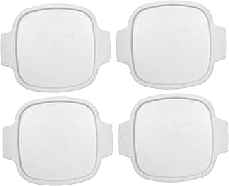 Corningware Stovetop A-1-PC 1.5 Quart Square White Plastic Lid - 4 Pack