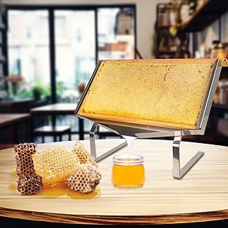 Honeycomb Frame Display Stand, Stainless Steel Honey Uncapping Holder Frame Holder Beekeeping Honeycomb Holder Stand for Beekeeping Restaurants Bakeries Honey Exchange Club, Silver